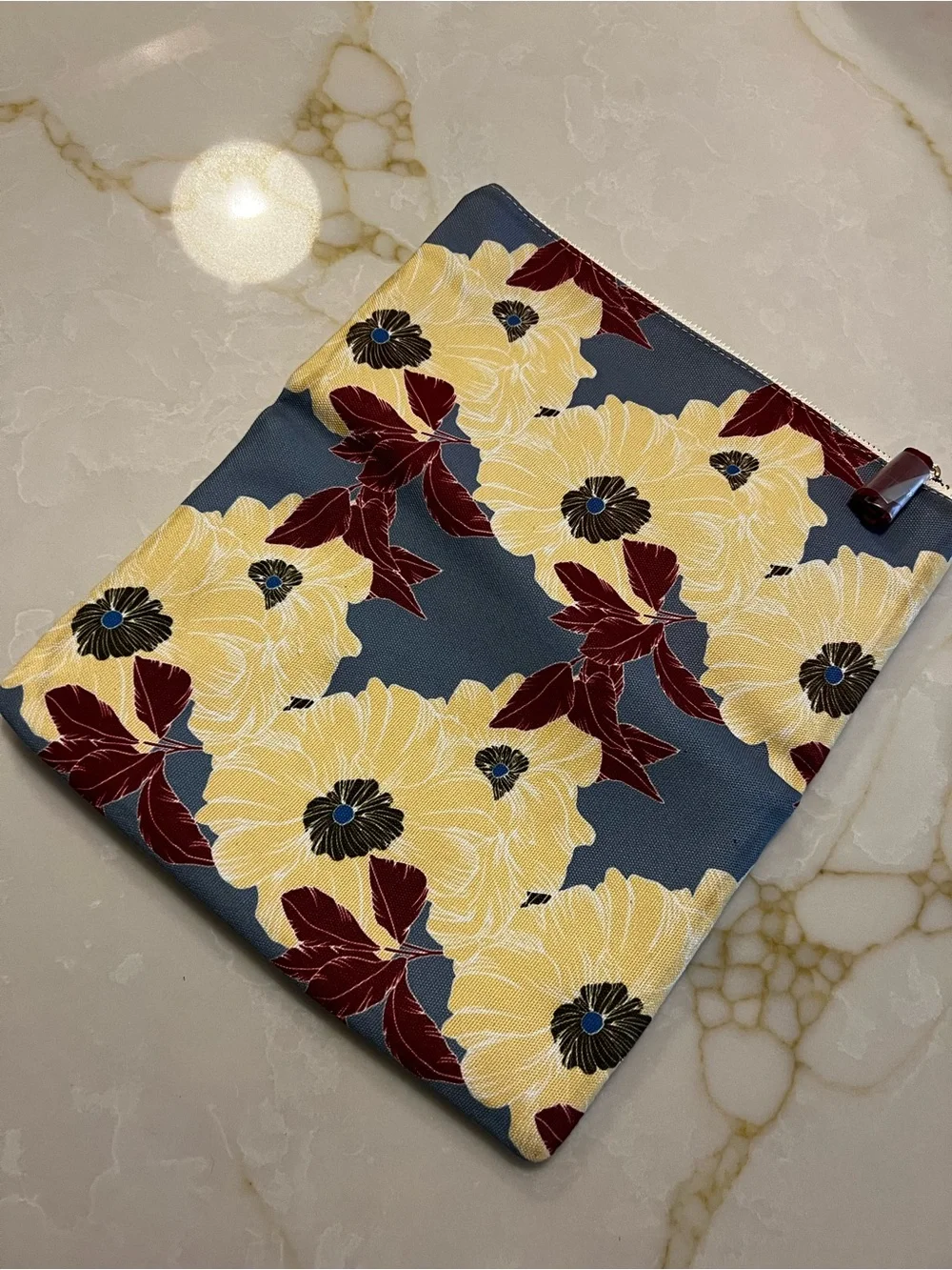 Rachel Pally Floral Fold-Over Clutch in Blue, Yellow & White